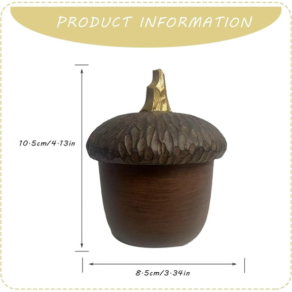UYGDUY-Acorn Resin Box Decor,Acorn Decor Vintage Trinket Box Small Storage Jar With Lid, Candy Snack Nuts Container,Acorn Shape Art Box, Halloween, Thanksgiving,Storage Garden Boxes Fall Table Decor