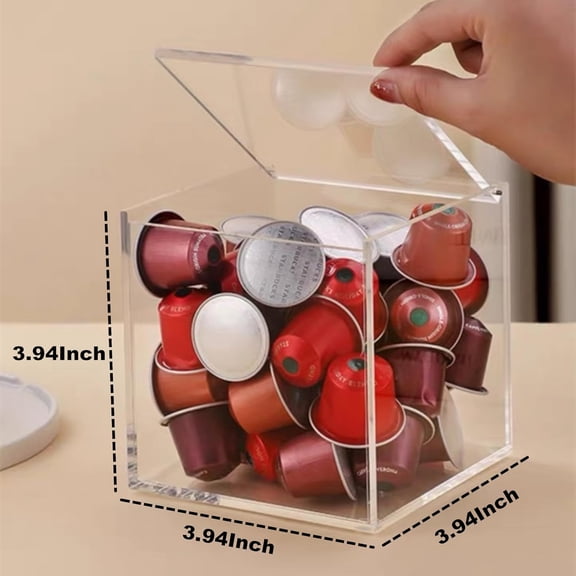 UYGDUY-Acrylic Box with Lid Clear Container Transparent 5 mm Thickness Acrylic Hinge Lid Box Clear Dryer Sheet Dispenser for Laundry Organization and Storage Laundry Room Decor