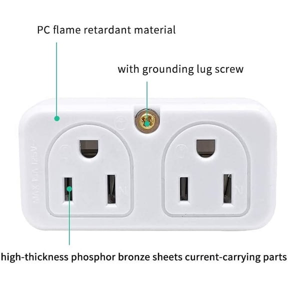 UYGDUY-Adapter Outlet Extender, 2-Prong Mini Wall Plug, Multi Outlet Splitter with 4 Outlets