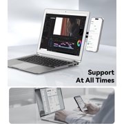 UYGDUY-Adjustable Laptop Stand, Magnetic Phone Holder, Aluminum Slim Computer Monitor Side Mount Clip for iPhone MagSafe Series & All Phones, Portable Foldable Computer Expansion Bracket, Black