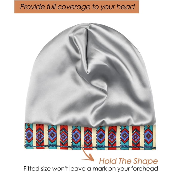 UYGDUY-Adjustable Satin Lined Sleep Cap for Dreadlocks Curly Hair Large Head-Stay On Overnight