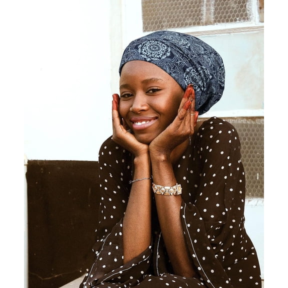 UYGDUY-Adjustable Satin Lined Sleep Cap for Dreadlocks Curly Hair Large Head-Stay On Overnight
