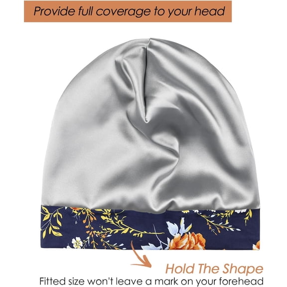 UYGDUY-Adjustable Satin Lined Sleep Cap for Dreadlocks Curly Hair Large Head-Stay On Overnight