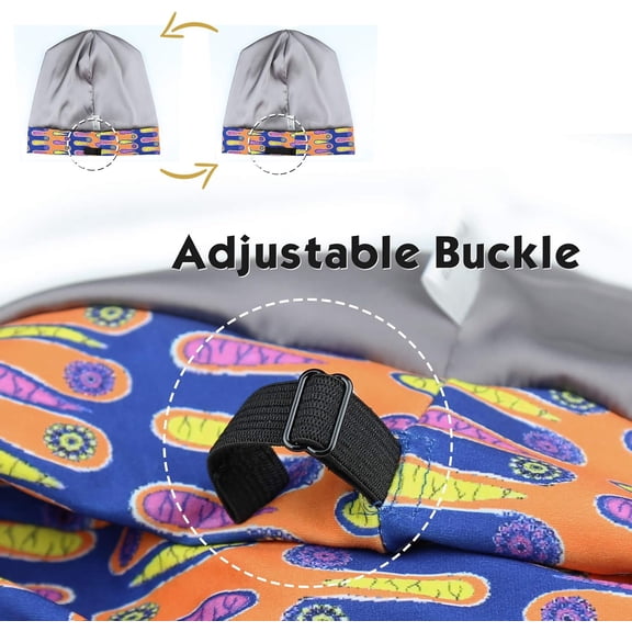 UYGDUY-Adjustable Satin Lined Sleep Cap for Dreadlocks Curly Hair Large Head-Stay On Overnight