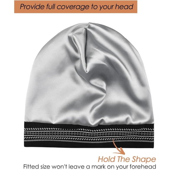 UYGDUY-Adjustable Satin Lined Sleep Cap for Dreadlocks Curly Hair Large Head-Stay On Overnight