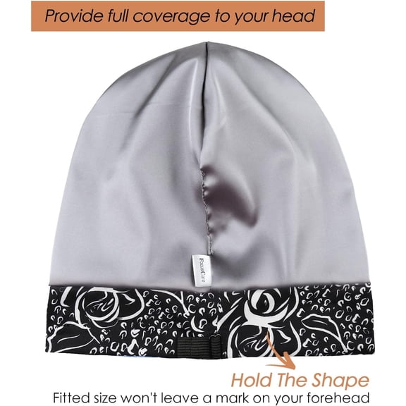 UYGDUY-Adjustable Satin Lined Sleep Cap for Dreadlocks Curly Hair Large Head-Stay On Overnight