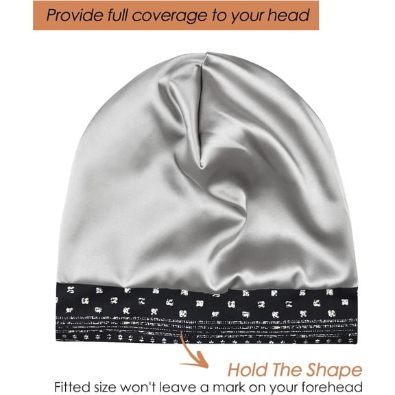 UYGDUY-Adjustable Satin Lined Sleep Cap for Dreadlocks Curly Hair Large Head-Stay On Overnight