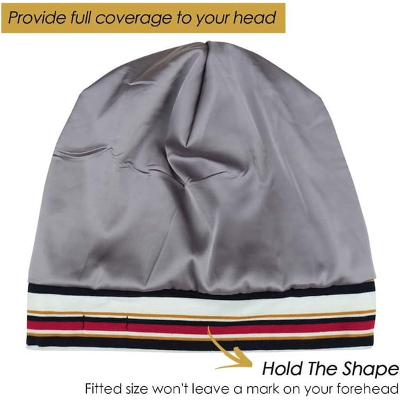UYGDUY-Adjustable Satin Lined Sleep Cap for Dreadlocks Curly Hair Large Head-Stay On Overnight