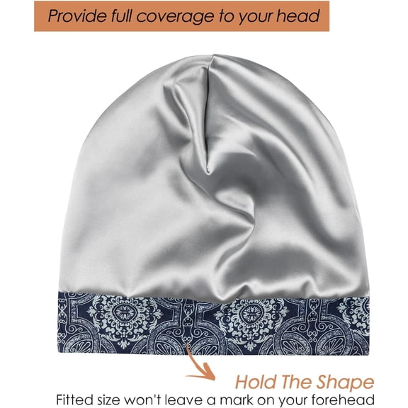 UYGDUY-Adjustable Satin Lined Sleep Cap for Dreadlocks Curly Hair Large Head-Stay On Overnight