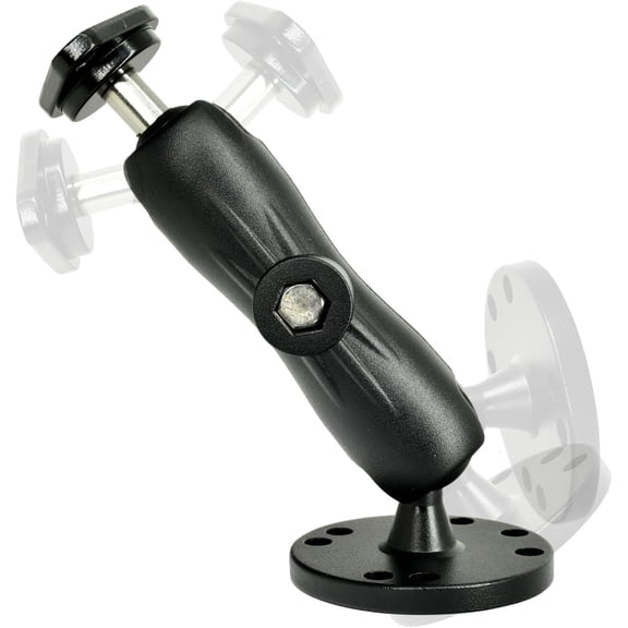 UYGDUY-Aluminum 1-Inch Ball Mount with Diamond and Round Base, AMPS Hole Pattern for Car Boat Dash Mounting, Compatible with RAM B Size, for GPS Fish Finder Tablet Camera