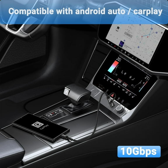UYGDUY-Android Auto A to C Cable 1ft [2Pack],2-in-1 USB C 3.1 Gen 2 Fast Charge & Data Transfer USB CarPlay Cable, Compatible with iPhone 16 15 Pro Max, Galaxy S23, Pixel 9 Pro XL