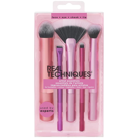 UYGDUY-Artist Essentials Makeup Brush Set, For Foundation, Blush, Highlighter, Eyeshadow, & Liner, Professional Makeup Tools, Synthetic Bristles, Vegan & Cruelty-Free, 5 Piece Set