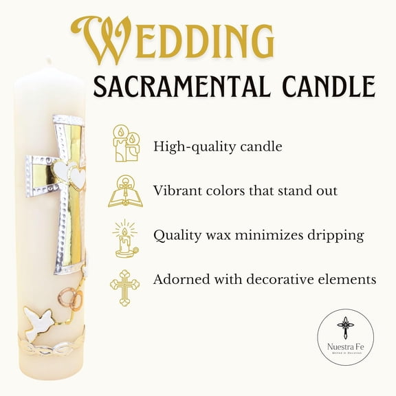 UYGDUY-Authenthic Unity Candles for Wedding Ceremony Set Made by Mexican Artisans at La Villa de Guadalupe | Wedding Candles for Ceremony | Unity Candle Set | Memorial Candle for Weddin Ceremony