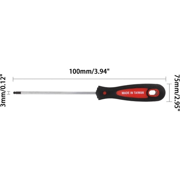 UYGDUY-Ball Head Allen Precision Screwdriver, 3mm x 100mm Hex Design Wrench Hand Tool 1Pc