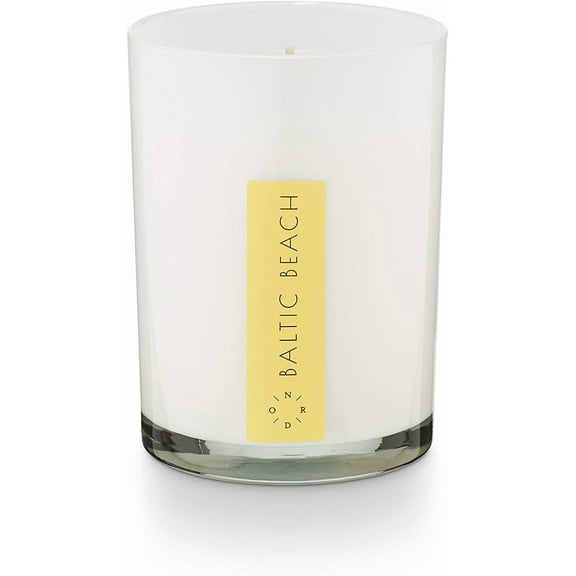UYGDUY-Baltic Beach Seafare Glass Candle, 9.3 oz, White