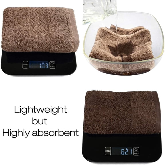 UYGDUY-Bathroom Hand Towels, 100% Cotton Face Towels, 13 x 28 Inches (Brown)