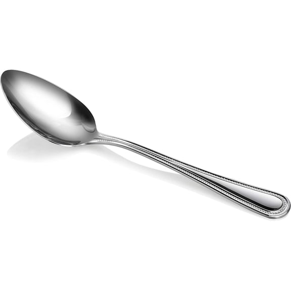 UYGDUY-Bead Pattern 18/0 Stainless Steel Dinner/Dessert Spoon, 7.6-Inch, Set of 12, Commercial Grade