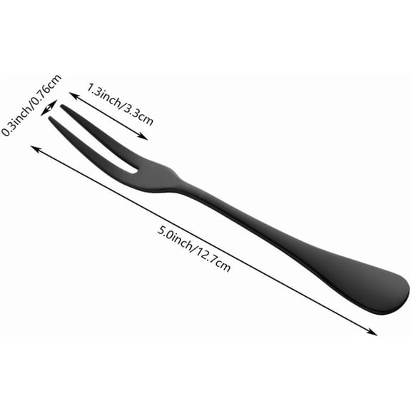 UYGDUY-Black Crab Stainless Steel Forks,Escargot Fork 2 Prong Tasting Appetizer Forks Portable Cocktail Salad Fruit Forks for Party Travel,Set of 10, 5 Inches (10 Pcs)
