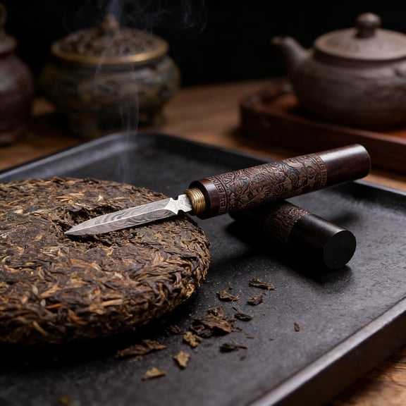 UYGDUY-Black Sandalwood & Pear Wood Tea Knife Needle - Puer Tea Cake Tool for Breaking Tea Bricks
