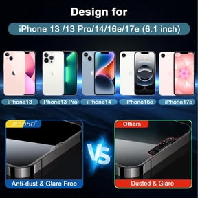 UYGDUY-Blue Light Screen Protector for iPhone 13/13 Pro/14/16e/17e (6.1inch), Eye Protection Tempered Glass Film, Scratch-Resistant, No Bubble with Easy Installation Kit, 2 Pack