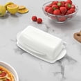 thumbnail image 1 of UYGDUY-Butter Dishes with Lid for Countertop Refrigerator, Plastic Butter Dish Flip Top Lid Butter Container with Spreader, Non-Slip Bottom Butter Holder Keeper (White), 1 of 4