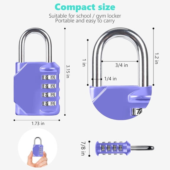 UYGDUY-CL11VP Combination Lock, 4 Digit Outdoor Combination Padlock Set Your own Combination for Gym Locker Lock, School, Gates, Doors, Toolbox, Hasps and Storage (Very Peri *1)