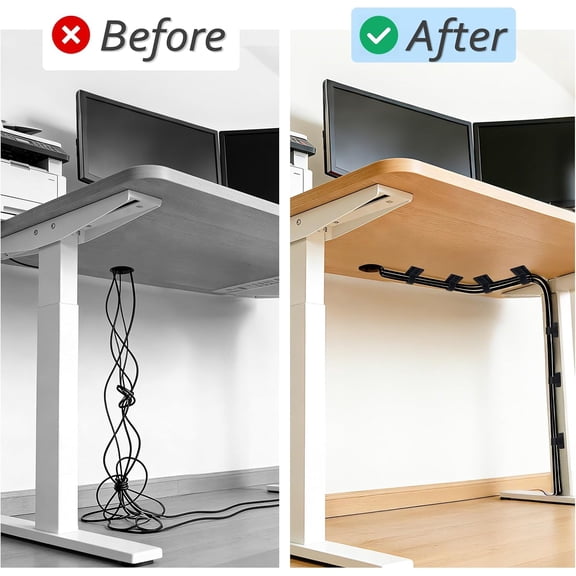 UYGDUY-Cable Management Under Desk, Detachable Cable Straps Heavy Duty Hook and Loop Cable Ties Reusable 20 Pack