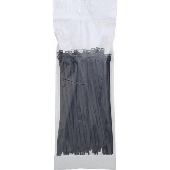 UYGDUY-Cable Tie, Black, 50 lb Tensile Strength, 8", Black, Bag of 100 Pieces of Standard Nylon Cable Ties