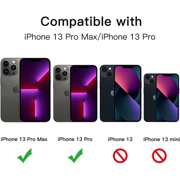 UYGDUY-Camera Lens Protector for iPhone 13 Pro 6.1-Inch and iPhone 13 Pro Max 6.7-Inch, 9H Tempered Glass Metal Individual Ring Cover, HD Clear, 1 Set (Graphite)