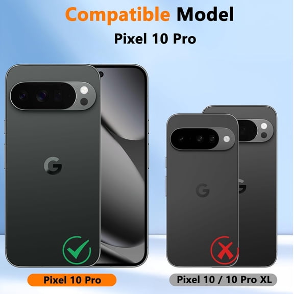 UYGDUY-Camera Lens Screen Protector for Google Pixel 10 Pro [Not for 10 Pro XL], Premium Metal Precise Cutouts Tempered Glass High Definition Anti-Scratch Camera Cover Accessories Matte Black 2 Pack
