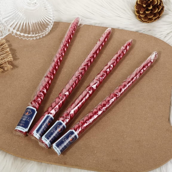 UYGDUY-Candle, 4pcs 10 inch Red Unscented Taper Candles, 8 Hrs Burn Time, Dinner, Halloween