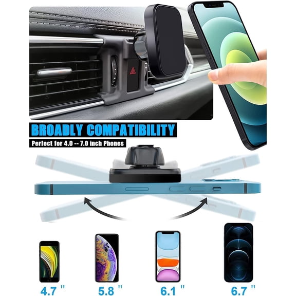 UYGDUY-Car Phone Holder, Air Vent Phone Holder, Car Mount for Mazda CX5 2017-2024, Magnetic Navigation Stand Fit for iPhone 17 16 15 14 13 12 Pro Max Plus Mini, All Phones (Not for Magsafe)