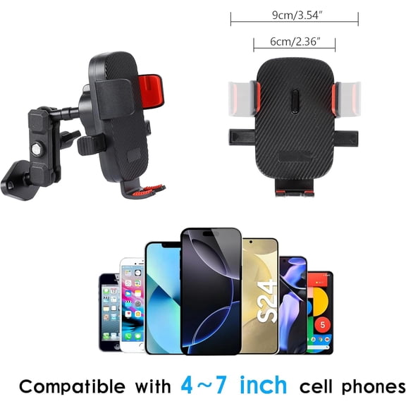 UYGDUY-Car Phone Holder Mount for AMPS Standard Diamond Base Aluminum 360 Rotation Phone Mount for Car Dashboard Truck Boat Desk Compatible with iPhone 16 15 14 13 12 Series Samsung S24 S23