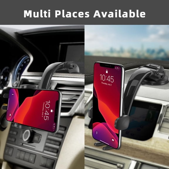 UYGDUY-Car Phone Holder Mount,Solid Clamp Arm Strong Suction Adjustable Cell Phone Holder Car Dashboard Window for All Smartphones Automobile Vehicle Cradle-Black