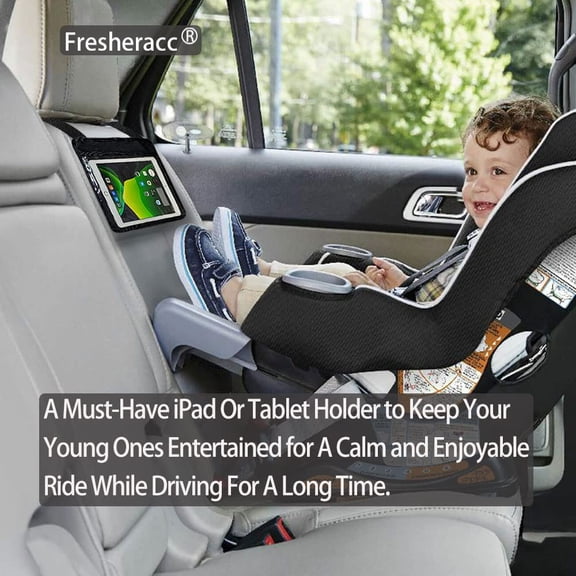 UYGDUY-Car iPad Kindle Tablet Holder for Rear and Forward Facing Mirror, Car Mount Hanger Case for Vehicle Backseat Headrest Up to 10.5', Lightweight Washable and Portable (Black)