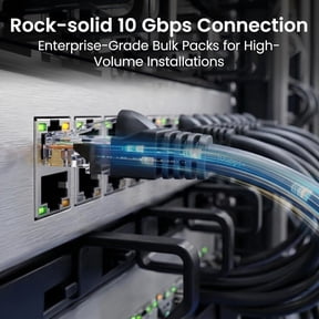 UYGDUY-Cat 6 Ethernet Cable Pack - 5-Pack 10 ft Cat6 Ethernet Patch Cables | RJ45 Network Patch Cable, 10 Gbps Snagless Gold-Plated Connectors - Ethernet Cable Cat 6 for PC, TV, Router - Black