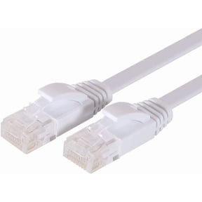 UYGDUY-Cat6 Ethernet Cable 6FT 2Pack White, Cat-6 Flat RJ45 Computer Internet LAN Network Ethernet Patch Cable Cord - 6 Feet