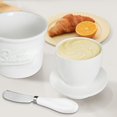 thumbnail image 1 of UYGDUY-Ceramic Butter Crock with Lid & Spreader Knife, Butter Keeper - Ideal Butter Storage & Countertop Butter Dish, White, 1 of 4