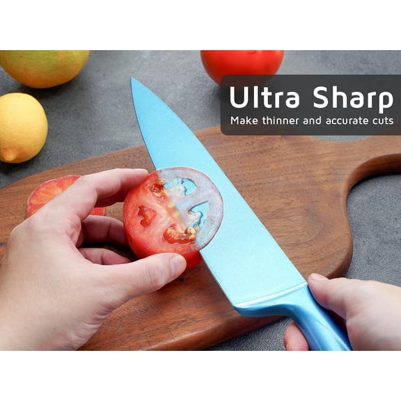 UYGDUY-Chef Knife with Sheath, Sharp Kitchen Knife 8 inch Blue Cooking Knives with German HC Steel