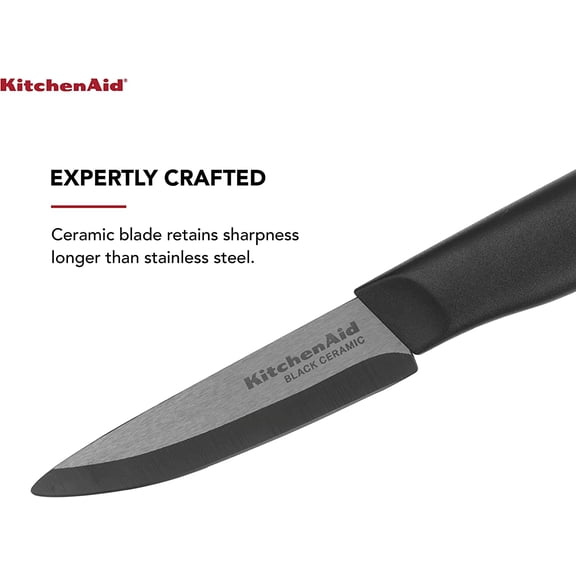 UYGDUY-Classic Ceramic Paring Knife with Custom-Fit Blade Cover, Sharp Kitchen Knife, Dishwasher-Safe, 3.5-Inch, Black