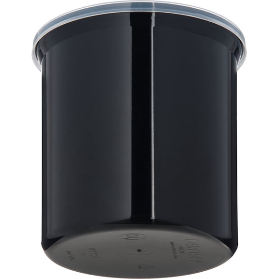 UYGDUY-Classic Round Storage Container Crock with Lid for Kitchen, Restaurants, Home, Plastic, 1.2 Quarts, Black