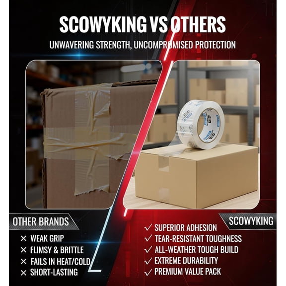 UYGDUY-Clear Packing Tape 6 Rolls Total 408 Yards - 2.7 mil Heavy Duty Shipping Tape for Moving Boxes, 2 Inch x 68 Yards Per Roll, Strong Packaging Tape Refills Compatible with All Dispensers