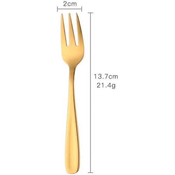 UYGDUY-Cocktail Forks, 18/10 Stainless Steel 3-tine Appetizers Desert Mini Salad Fruit Fork Sets of 8, 5.5 Inch