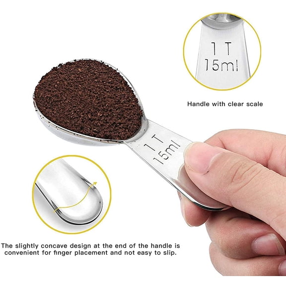 UYGDUY-Coffee Scoop Set,Stainless Steel Coffee Spoons Short Handles,Tablespoon Measure Spoon Set Fit Coffee, Loose Tea, Sugar Or Flour(3 pieces,15ml)
