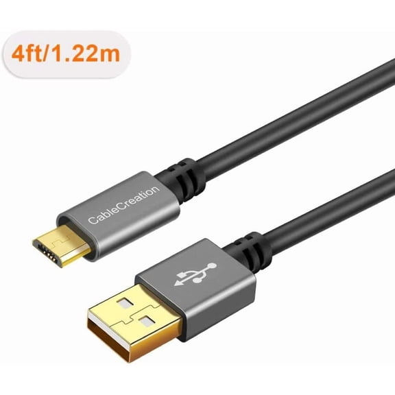 UYGDUY-Coiled USB to Micro USB Cable 0.56ft to 4ft, USB 2.0 A to Micro USB Charging Data Cord Works for Android Smartphone, Tablet, Wall, Raspberry Pi Zero and Car Charger, Space Gray