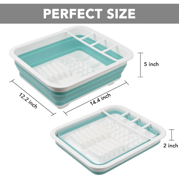 UYGDUY-Collapsible Dish Drying Rack, Pop Up Dinnerware Drainer, Portable Plate Organizer for Kitchen RV Campers Travel Trailer, Space Saving Kitchen Storage Tray