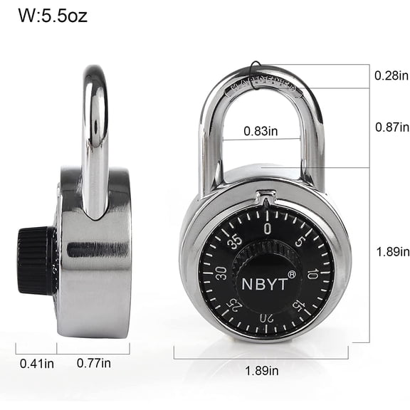 UYGDUY-Combination Padlocks with Key - Dial Locks for School,Gym, Toolbox,Employee and Case,Work Lockers
