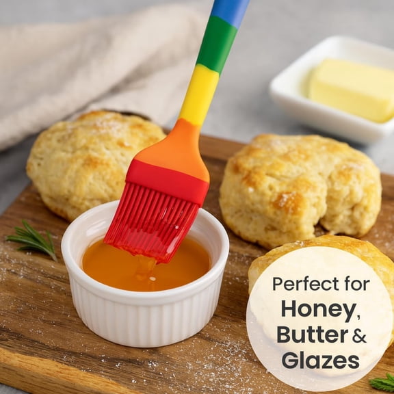 UYGDUY-Cooking With Pride Non-Stick Pastry Brush, Heat-Safe Silicone With Iron Core, 8.5-Inch