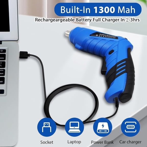 UYGDUY-Cordless Electric Screwdriver, 3.6V usb Charging 2-3hours, Small Drills for Moving, Disassembling and Reassembling Cabinets and Beds not Suitable for Construction Sites and Concrete Drilling