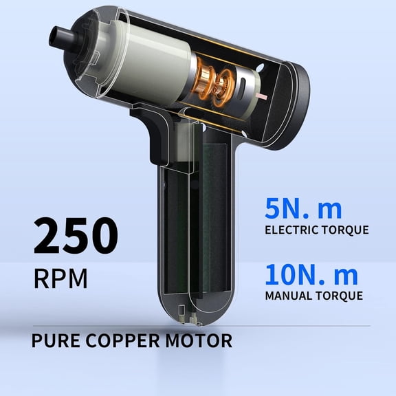 UYGDUY-Cordless Electric Screwdriver 4V Mini Cordless Drill Set with 1500mAh Battery, 5N.m Electric Torque, Rechargeable Electric Screwdriver with 10 Bits & 2.36" Extension Bar